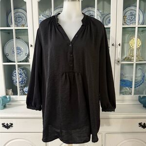 Mossimo Black Satin Top Size XXL